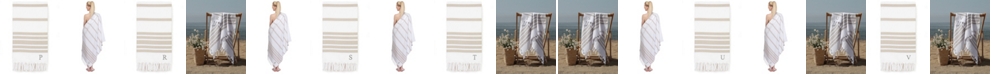 Linum Home Personalized Herringbone Pestemal Beach Towel